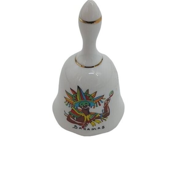 Vintage Bahamas Mini Bell Ceramic Tribal Tropical Beach Home Decor - Picture 1 of 5